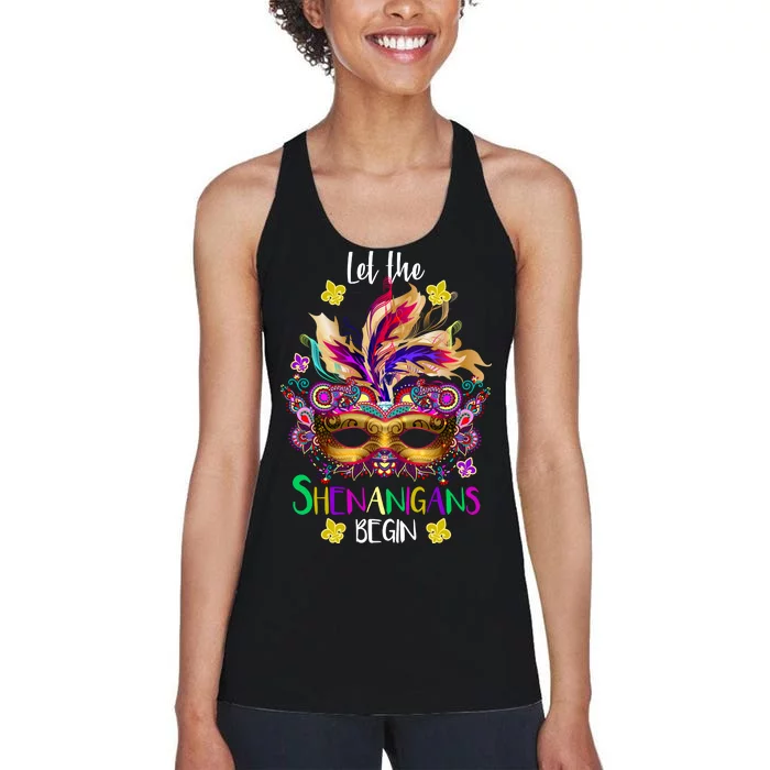 Mardi Gras Let The Shenanigans Begin Women's Racerback Tank