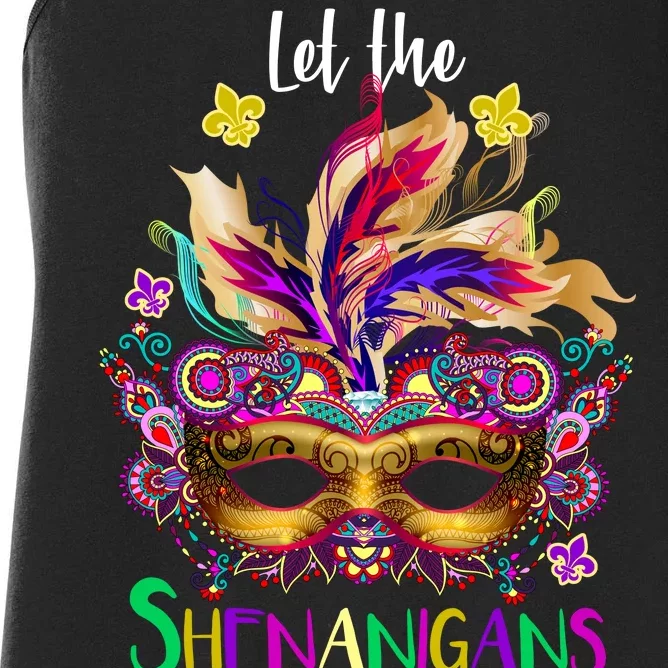 Mardi Gras Let The Shenanigans Begin Women's Racerback Tank