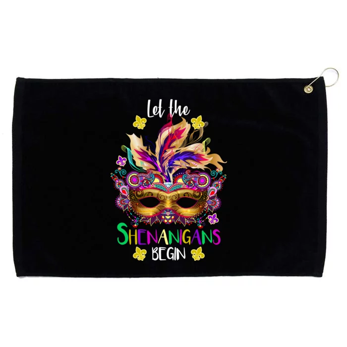 Mardi Gras Let The Shenanigans Begin Grommeted Golf Towel