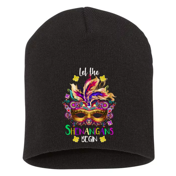 Mardi Gras Let The Shenanigans Begin Short Acrylic Beanie