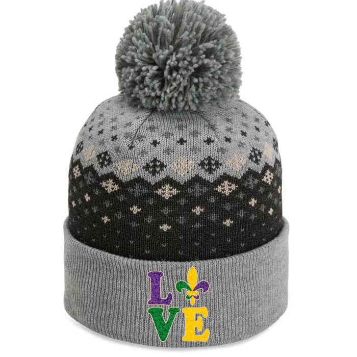 Mardi Gras Love Spade The Baniff Cuffed Pom Beanie