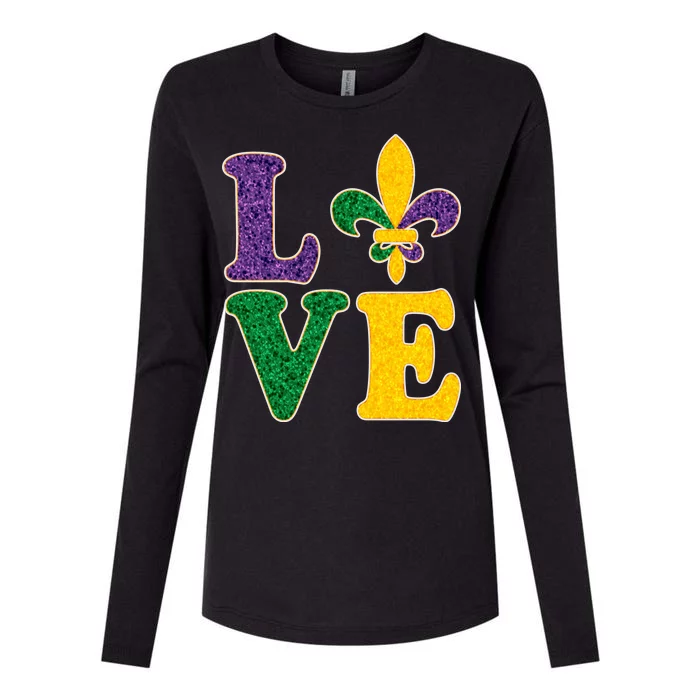 Mardi Gras Love Spade Womens Cotton Relaxed Long Sleeve T-Shirt