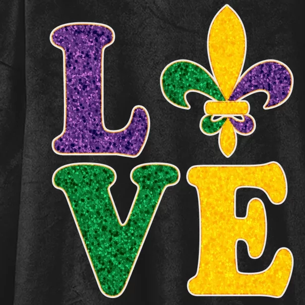 Mardi Gras Love Spade Hooded Wearable Blanket