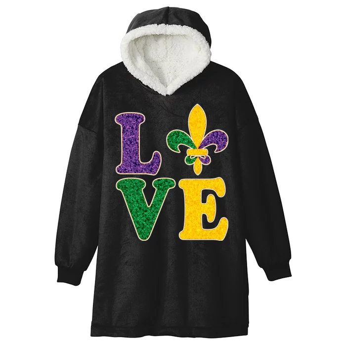 Mardi Gras Love Spade Hooded Wearable Blanket