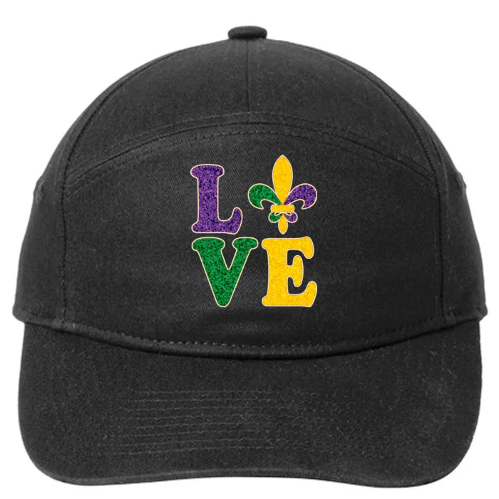 Mardi Gras Love Spade 7-Panel Snapback Hat