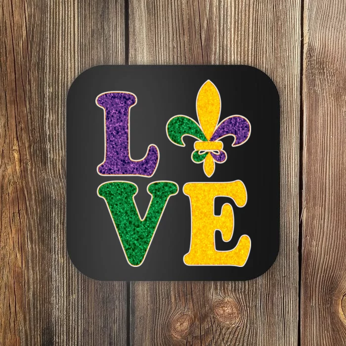 Mardi Gras Love Spade Coaster