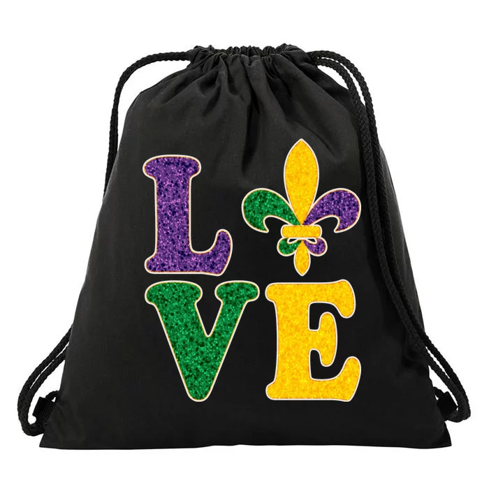 Mardi Gras Love Spade Drawstring Bag