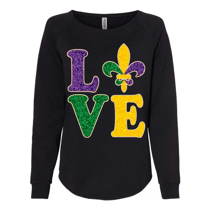 Mardi Gras Love Spade Womens California Wash Sweatshirt