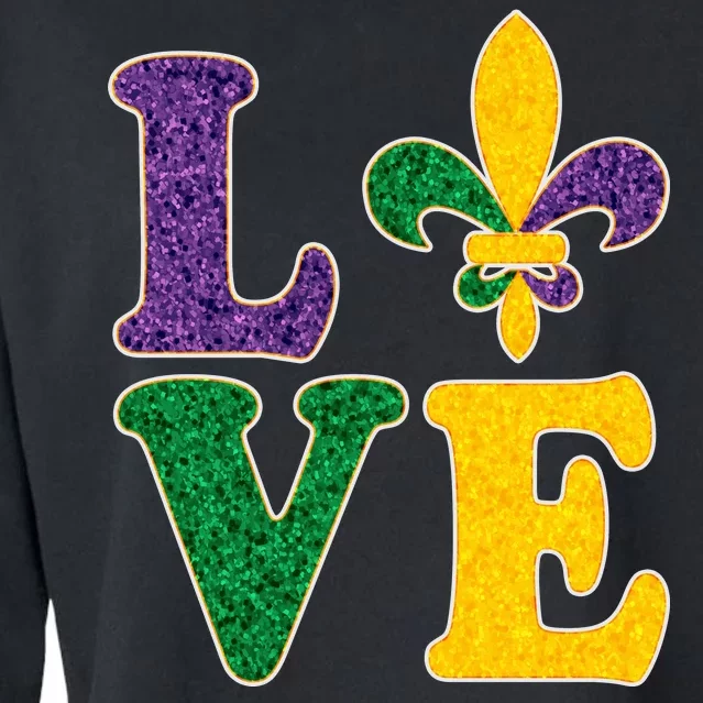 Mardi Gras Love Spade Cropped Pullover Crew