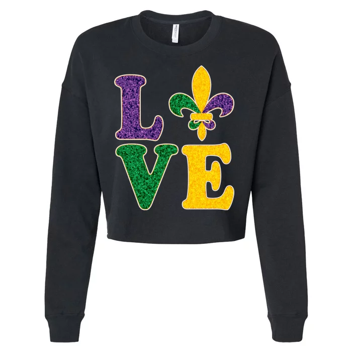 Mardi Gras Love Spade Cropped Pullover Crew