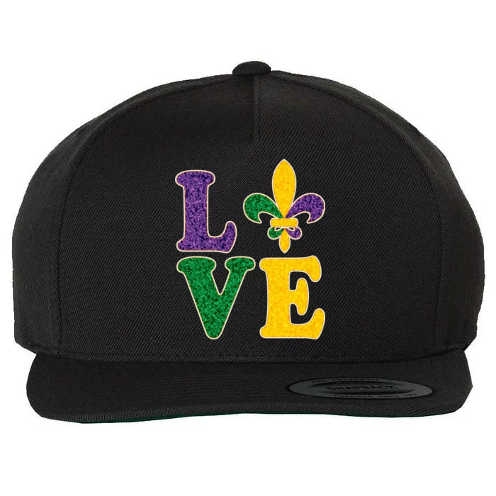 Mardi Gras Love Spade Wool Snapback Cap