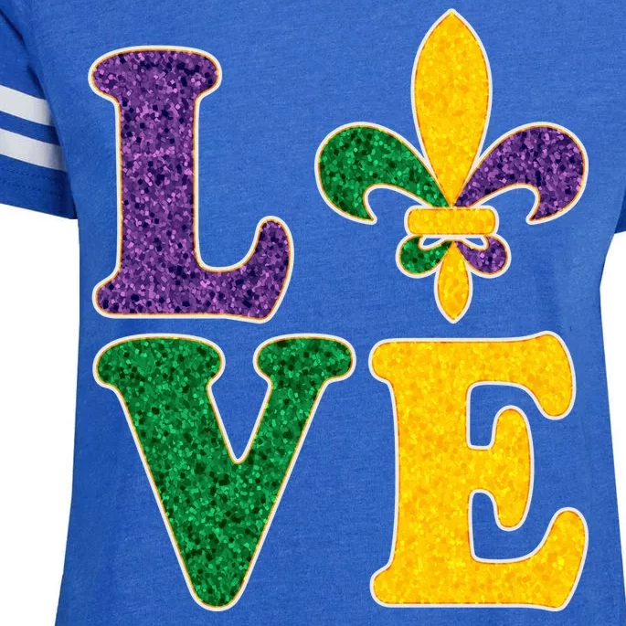 Mardi Gras Love Spade Enza Ladies Jersey Football T-Shirt