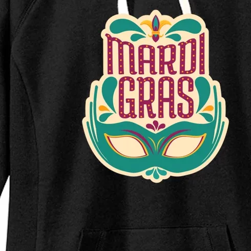 Mardi Gras Mask Women's Fleece Hoodie