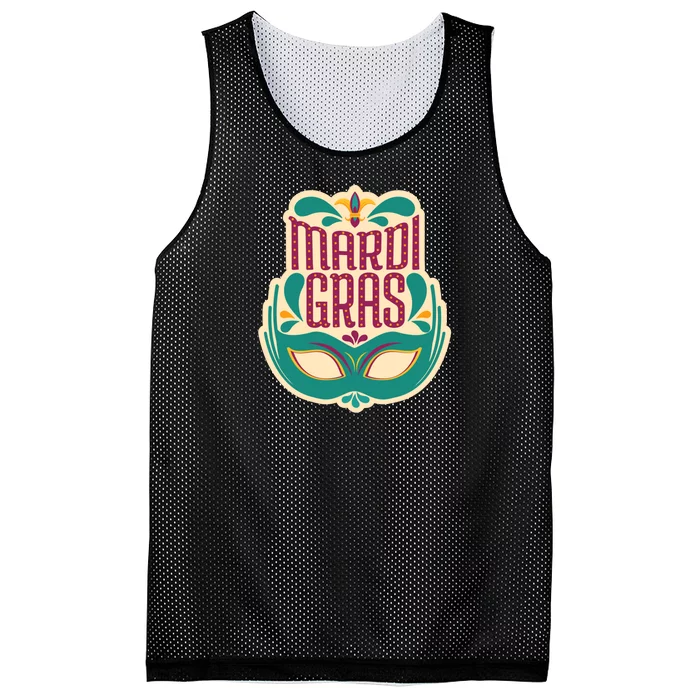 Mardi Gras Mask Mesh Reversible Basketball Jersey Tank