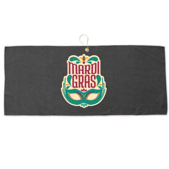 Mardi Gras Mask Large Microfiber Waffle Golf Towel