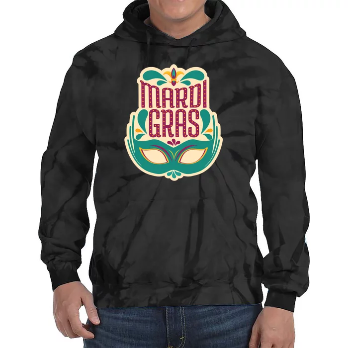 Mardi Gras Mask Tie Dye Hoodie