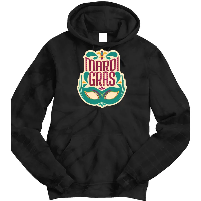 Mardi Gras Mask Tie Dye Hoodie