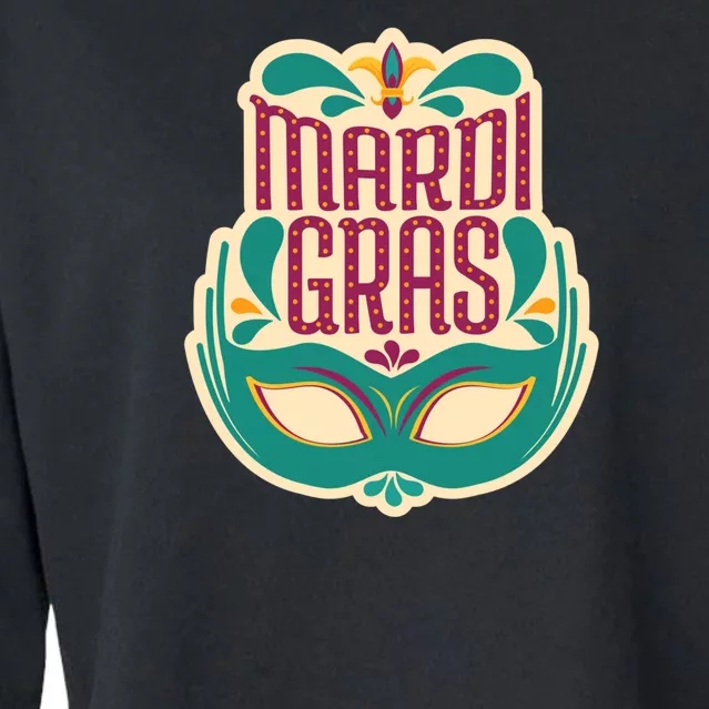 Mardi Gras Mask Cropped Pullover Crew