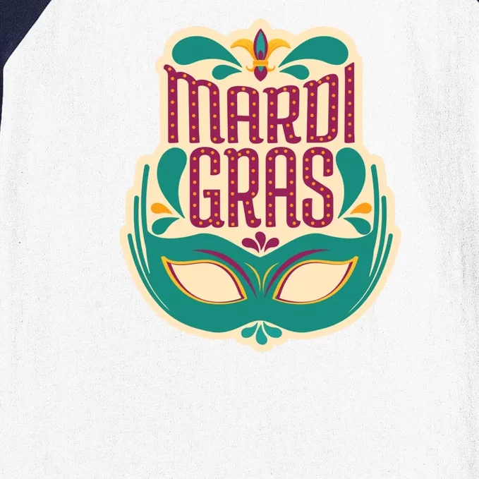 Mardi Gras Mask Baseball Sleeve Shirt