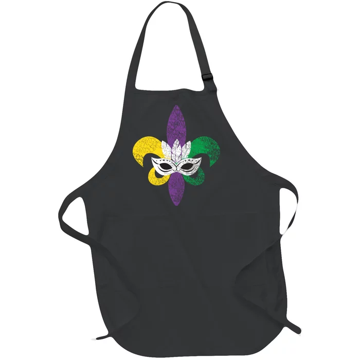 Mardi Gras Mask Spade Full-Length Apron With Pocket