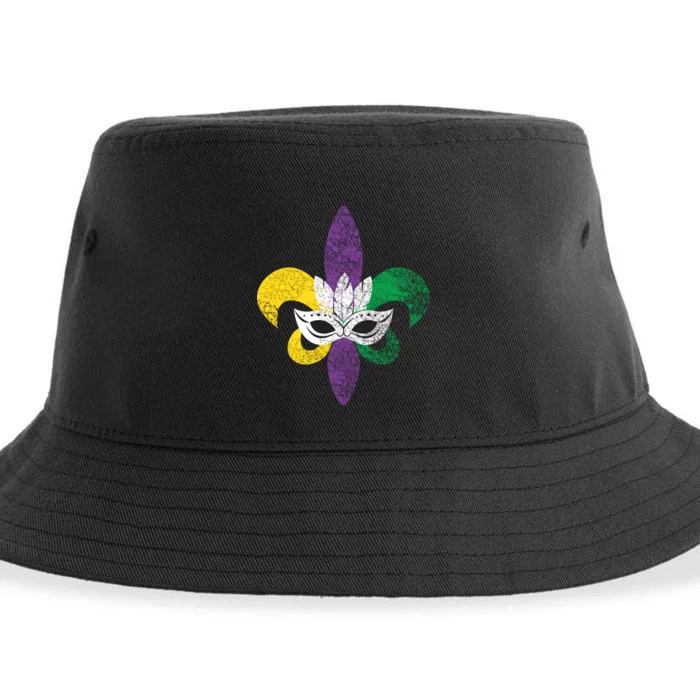 Mardi Gras Mask Spade Sustainable Bucket Hat