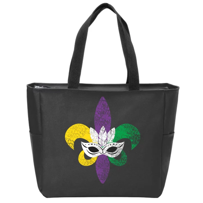 Mardi Gras Mask Spade Zip Tote Bag