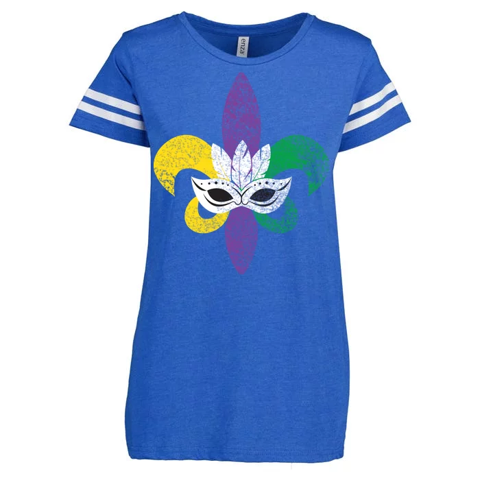 Mardi Gras Mask Spade Enza Ladies Jersey Football T-Shirt