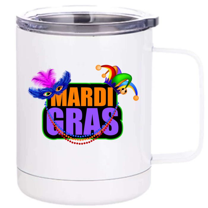 Mardi Gras Original Front & Back 12oz Stainless Steel Tumbler Cup