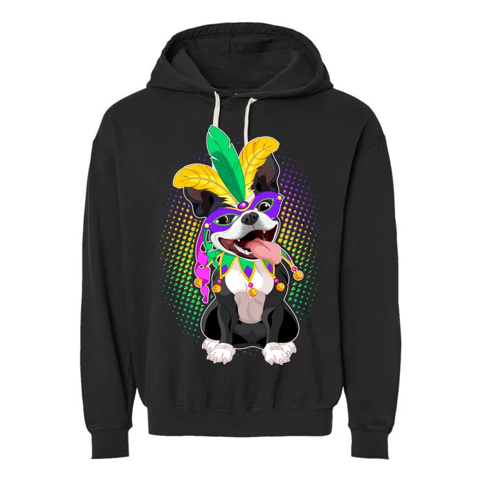 Mardi Gras Party Dog Garment-Dyed Fleece Hoodie