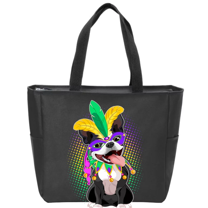 Mardi Gras Party Dog Zip Tote Bag