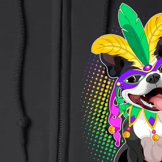 Mardi Gras Party Dog Full Zip Hoodie