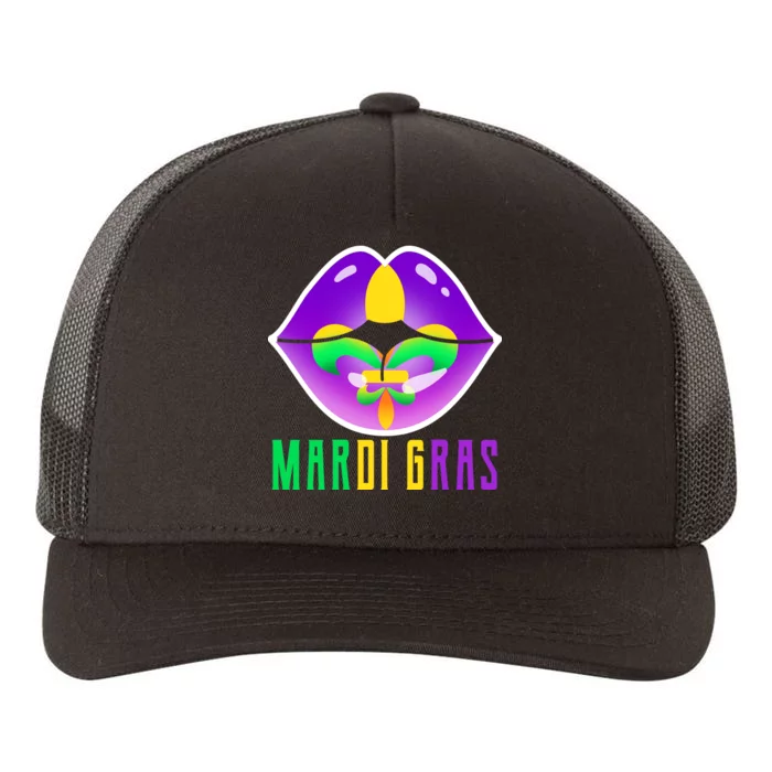 Mardi Gras Party Lips Yupoong Adult 5-Panel Trucker Hat