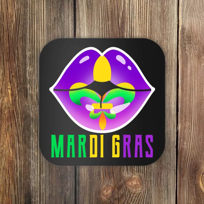 Mardi Gras Party Lips Coaster