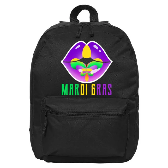 Mardi Gras Party Lips 16 in Basic Backpack