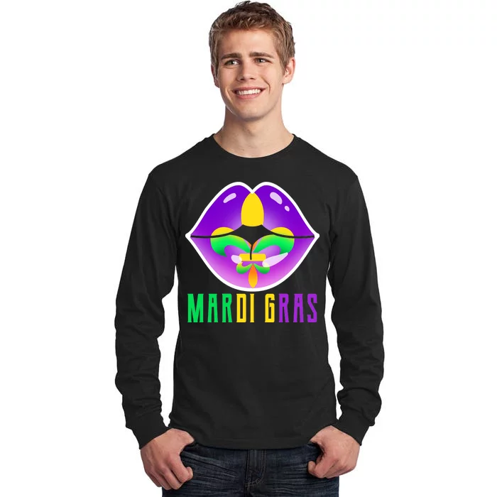 Mardi Gras Party Lips Tall Long Sleeve T-Shirt