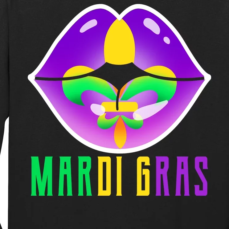 Mardi Gras Party Lips Tall Long Sleeve T-Shirt