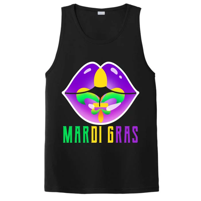 Mardi Gras Party Lips Performance Tank