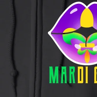 Mardi Gras Party Lips Full Zip Hoodie