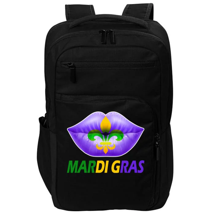 Mardi Gras Party Lips Fleur De Lis Impact Tech Backpack