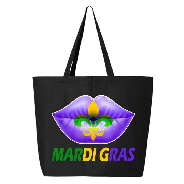 Mardi Gras Party Lips Fleur De Lis 25L Jumbo Tote