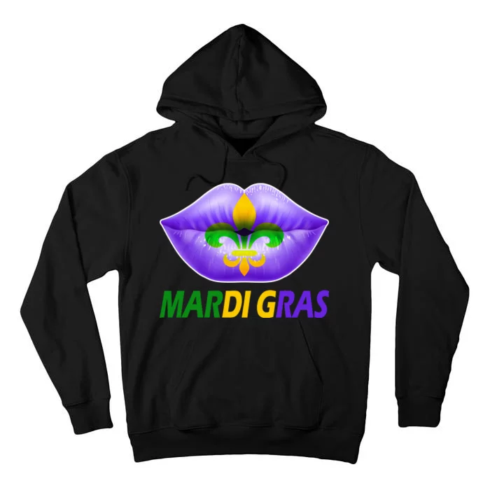 Mardi Gras Party Lips Fleur De Lis Tall Hoodie