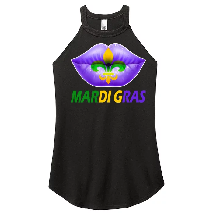 Mardi Gras Party Lips Fleur De Lis Women’s Perfect Tri Rocker Tank