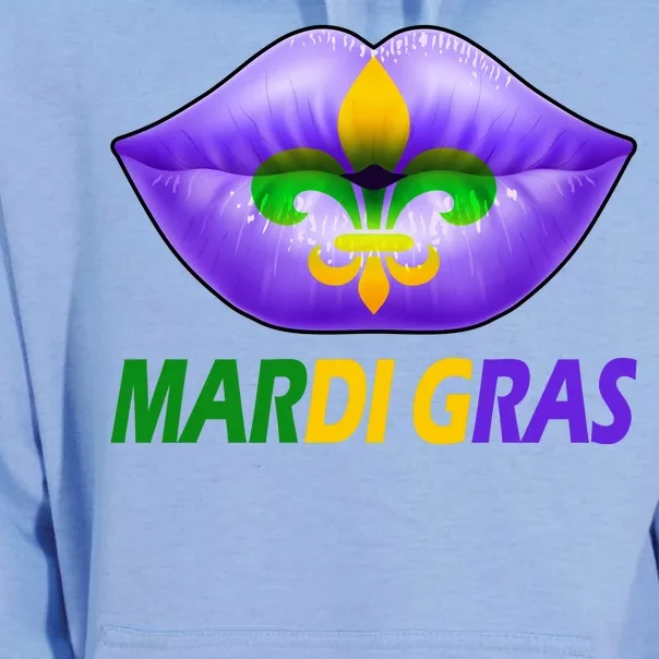 Mardi Gras Party Lips Fleur De Lis Unisex Surf Hoodie