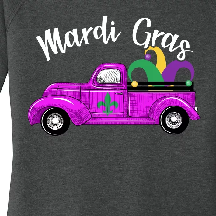 Mardi Gras Party Truck Women's Perfect Tri Tunic Long Sleeve Shirt