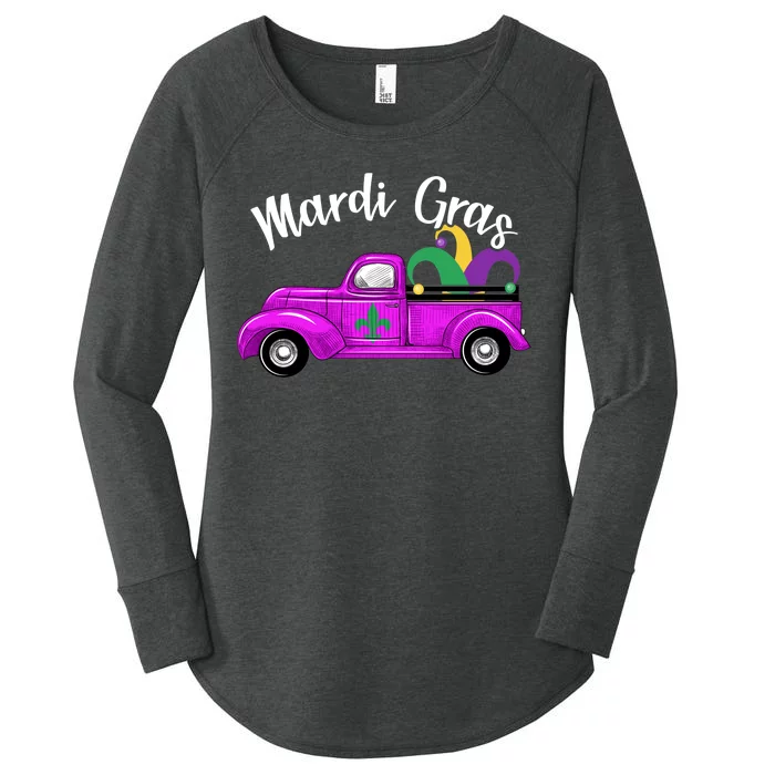 Mardi Gras Party Truck Women's Perfect Tri Tunic Long Sleeve Shirt