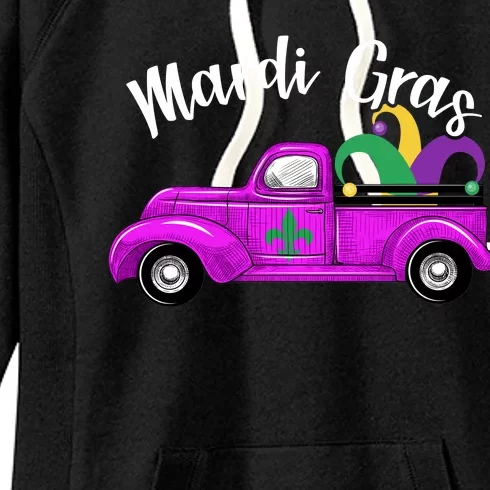 Mardi Gras Party Truck Women's Fleece Hoodie