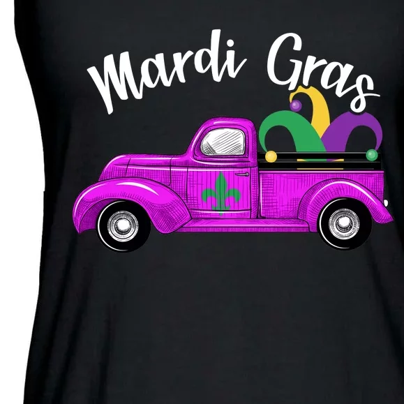 Mardi Gras Party Truck Ladies Essential Flowy Tank