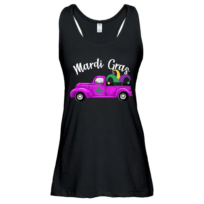 Mardi Gras Party Truck Ladies Essential Flowy Tank