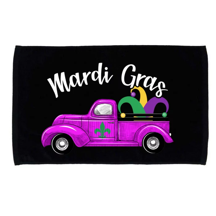 Mardi Gras Party Truck Microfiber Hand Towel