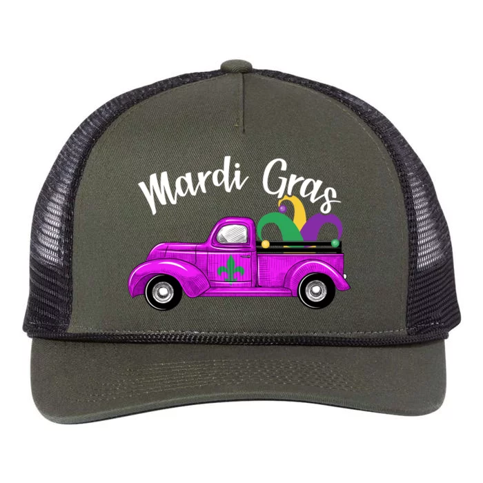 Mardi Gras Party Truck Retro Rope Trucker Hat Cap